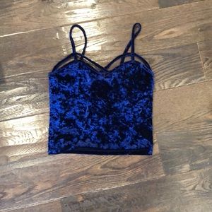 Dark blue velvet camisole